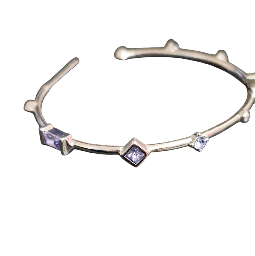 KENDRA SCOTT Lexi Hoop Earrings with Light Blue Baquette & Geometric Rhinestones - Picture 3 of 7